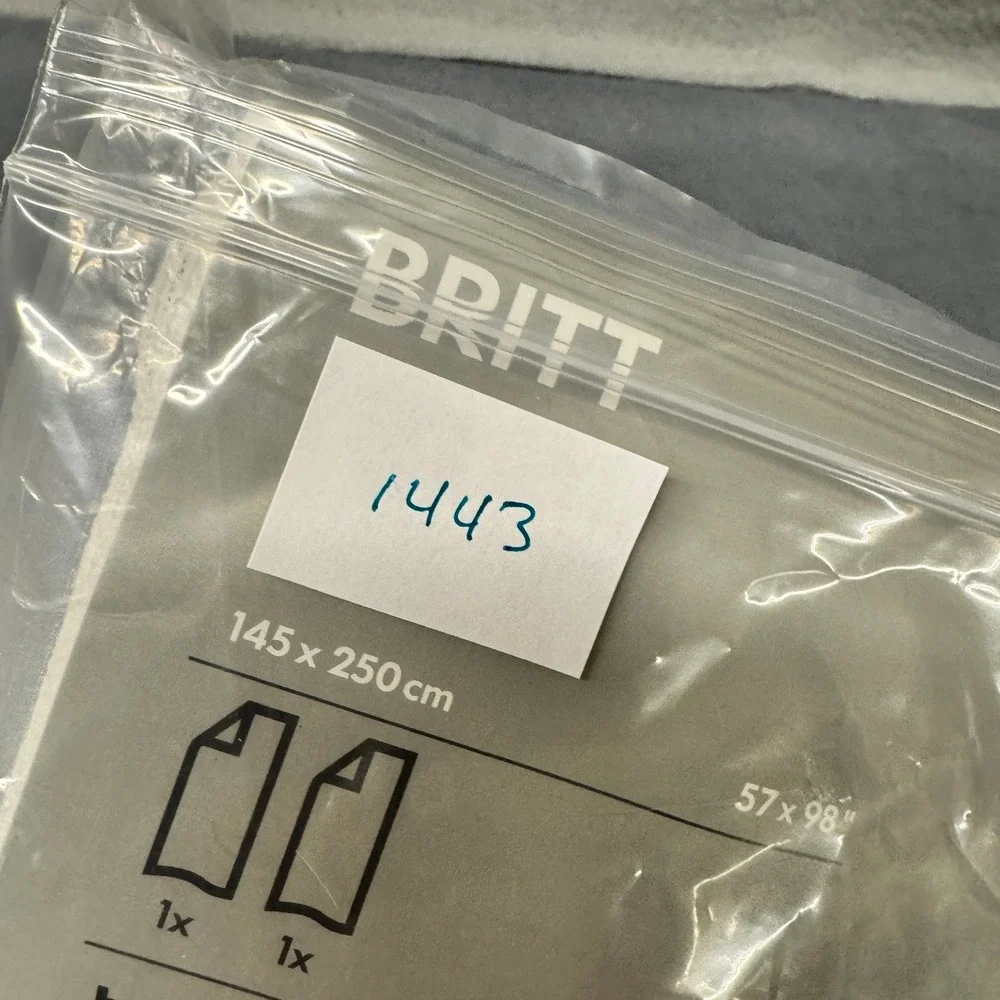 IKEA BRITT Curtains Womens 57x98 White Sheer Set of 2 Boho Coastal Beachy NEW‎